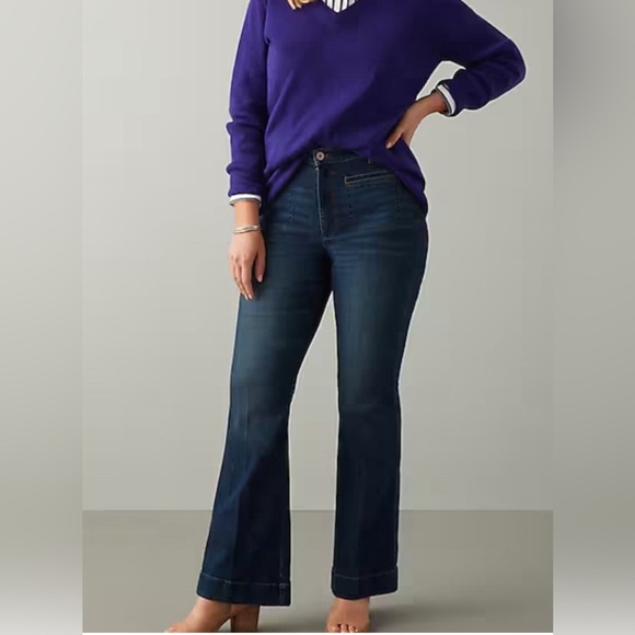 J.Jill Curvy High-Rise Flare Jeans Tremont Wash Size 26 Plus Size NWT - Picture 2 of 16